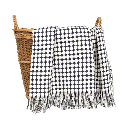 White Circles Tanzanian Hand Woven Throw